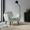 Aqua Stain Resistant Performance Pet Friendly Floral Botanical Linen Look Print Upholstery Fabric by The Yard - SKU: Brixton Mist